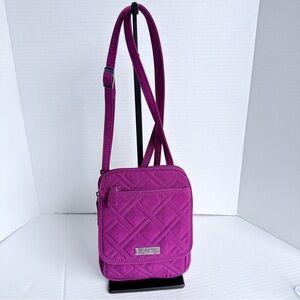 Vera Bradley Quilted Mini Crossbody Bag Magenta Purple Travel Purse NWOT